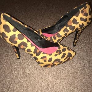 H&M leopard platform pumps